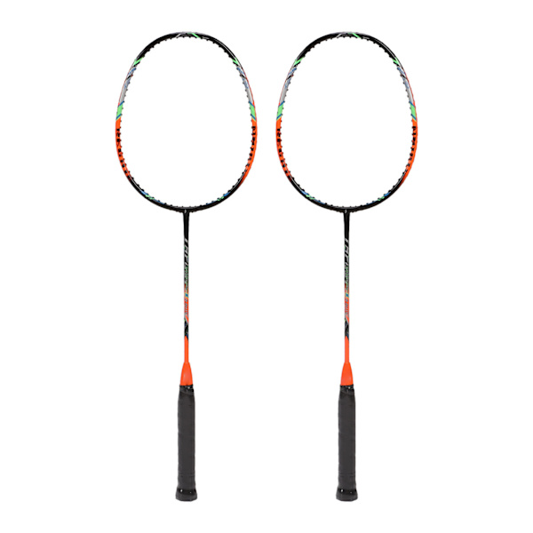 2 st kolfiber badmintonracketar ultralätta vuxna för träningstävling rekreation orange