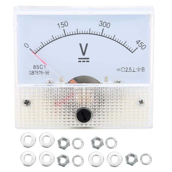 Pointer DC Voltmeter 0‑450V Spenningsmåler Kretsmålingsinstrument ±2,5 % Nøyaktighet
