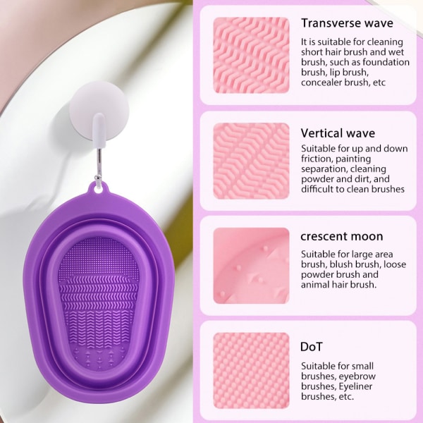 Makeup Brush Rengøringsmåtte Silikone Kosmetisk Brush Cleaner Makeup Brush Cleaning Bowl til Makeup Brush Makeup Sponge Puff