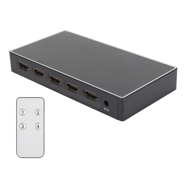 4K HD Multimedia Interface Selector 6Gbps 2.0V 4 ind 1 ud 4K ved 60Hz HD Multimedia Interface Konverter 100‑240V US Stik
