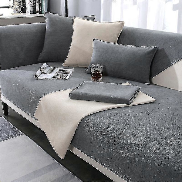 Skridsikker Vintage Sofabeskyttelse Sofabeskyttende Tæppe Beige 70x180cm
