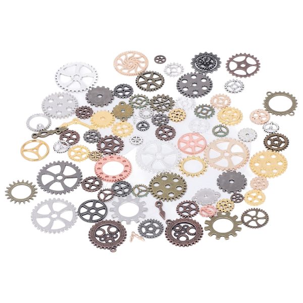 100g Steam Punk Växlar DIY Färgblandning Antik Metall Steampunk Växlar Glamour Hängande Klocka Urverk Växel för Hantverk