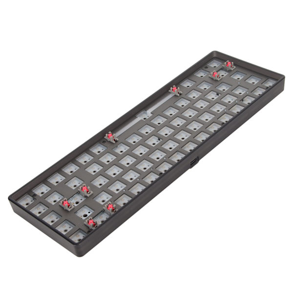 Mekanisk tangentbordssats 68 tangenter 2,4G BT trådbundet läge 65% layout Hot Swap anpassat spelande tangentbord för DIY-byte svart