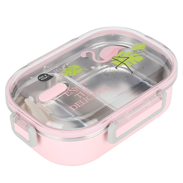 Bärbar 304 Rostfritt Stål 650ML Bento Box Läckagesäker Matbehållare för Studenter BarnRosa