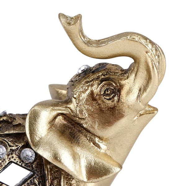 Gullfarget Elegant Elefant Statue Ornament Figur Hjemmekontor Dekor Gave (S)