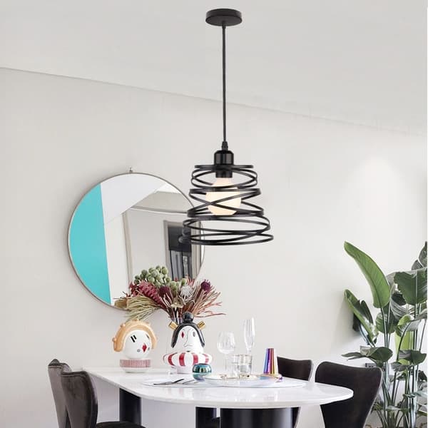 Retro Metalbur Pendel E27 Loftslampe, Sort Industriel Retro Pendel