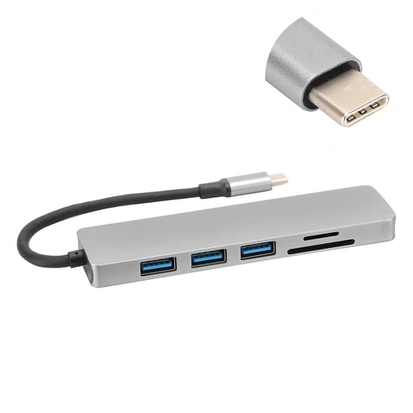 6 i 1 Type-C til HD Multimedia Interface Hub Adapter Konverter USB3.0 Video Audio Interface