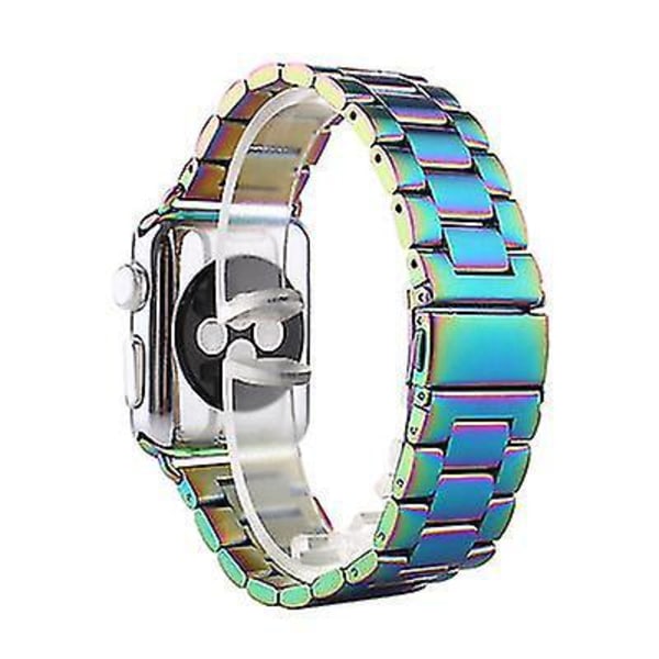 Rustfrit stållänksarmband till Apple Watch 40mm/44mm - Sport Metal Armband för iWatch 5/4/3, 38mm/42mm Kompatibel med Serie 3/2/1 44mm Färgglad