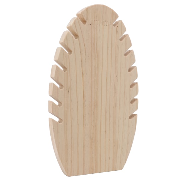 Smycken Display Stand Fristående trä Handgjorda Flame Löv Form Halsband Hängare Skrivbord Smyckesställ
