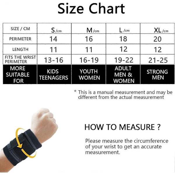Håndledsstøtte, 2-pak Håndledsbandage, Justerbar Håndledsrem Reversibel Karpaltunnelbandage til Fitness/Sportsbeskyttelse
