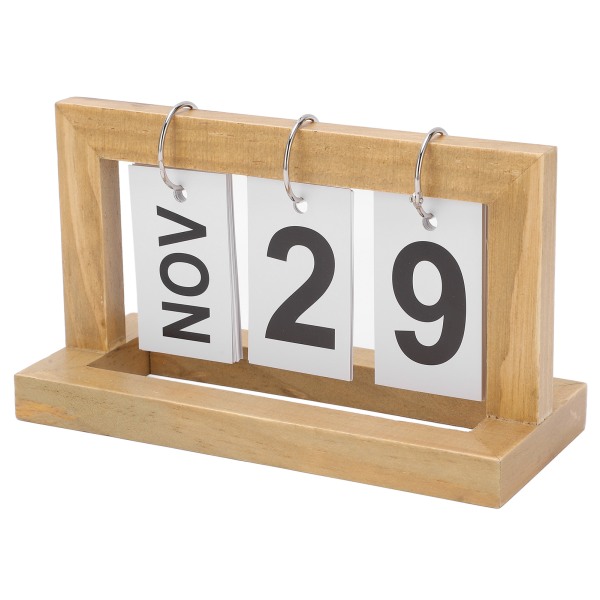 Liten skrivebordskalender Trefarge Måneder Datoer Separate flippovere Stilig Praktisk skrivebordsdekorasjon