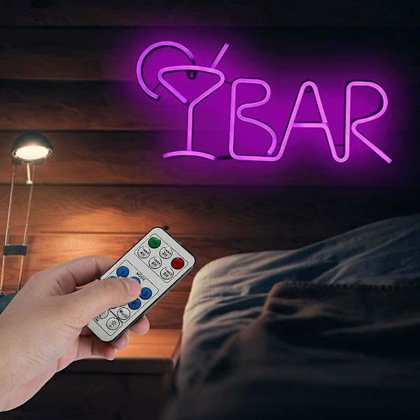 Neon Lilla LED Bar Skilt
