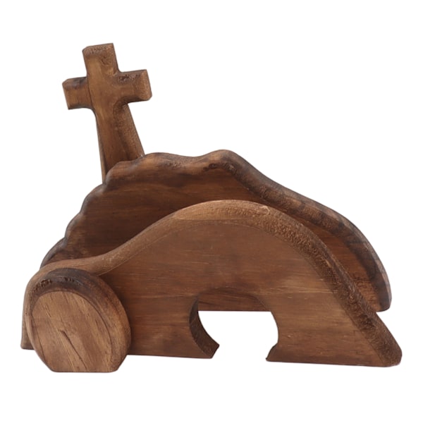 Påskbricka Bundle Kit Festlig Atmosfär Trä Påskdekoration för Hem Kyrka Kontor Bord Typ A