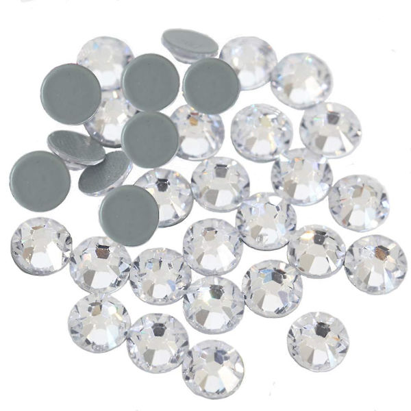 Kristall Sömnadsstenar - 288 Stycken Platta Rhinestones för Hantverk och Kostymer (Transparent Vit)