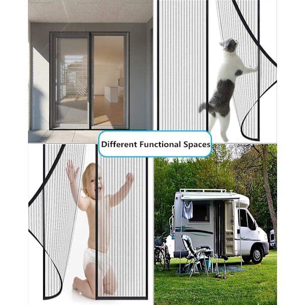 Heavy Duty Magnetisk Rullbar Dørskjerm - 32\" X 80\" - Perfekt Beskyttelse for Hunder og Isolerte Dører