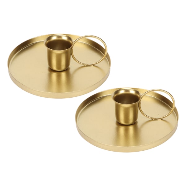 2 st Järnljushållare Metall Hem Gyllene Enkel Retro Elegant Desktop Aromaterapi Ljusställ