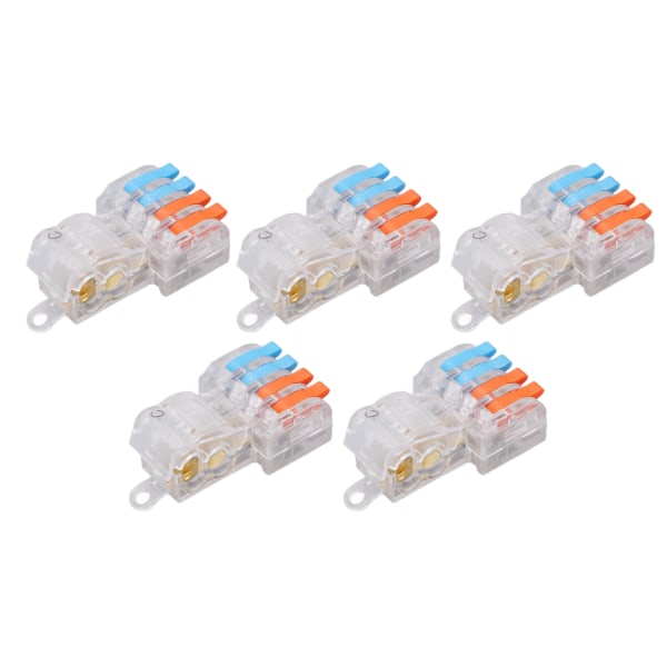 5 kpl Wire Quick Connector Break Free Plug and Pull T-tyyppinen jakoliitin T24C 250V 32A
