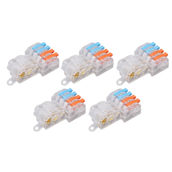 5 STK ledningshurtigkobling Break Free Plug and Pull T Type Splitter Terminal Block T24C 250V 32A