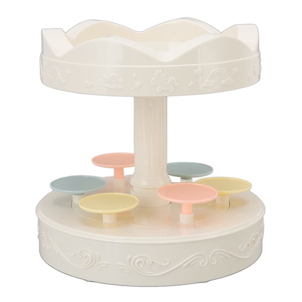 Roterande efterrättsmaskin Automatisk roterande dubbelskikts efterrättsdisplayställ Cupcake-displayplatta