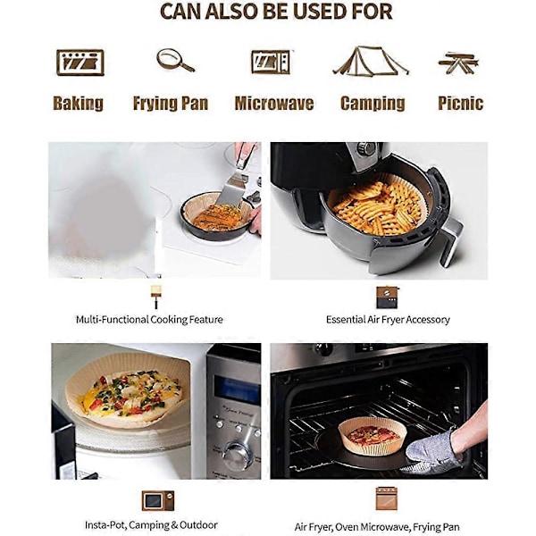 100 st Fritöspapper Non-Stick Engångs Bakplåtspapper (Vit)