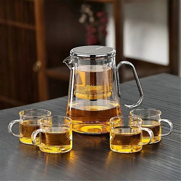 700ml Magnetisk Tekanna i Glas med Filter - Vattenkokare Tekanna A