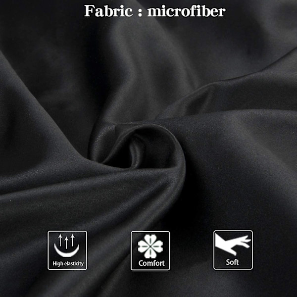 Satin Pudebetræk 20x30 Tommer, Sort - 2 Pak