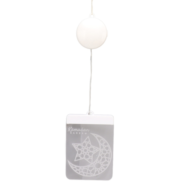 Eid Ramadan Vindueslys 3D Måne og Stjerne Islam Mubarak Ramadan Dekorative Lampe til Udendørs Indendørs Soveværelse Ferie