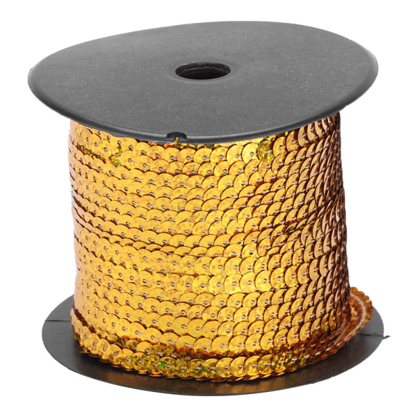 100 Yard Corde de Paillettes en Résine Plastique 6mm Accessoar Decoratif Laser Or(Laser Golden 100 Yard Roll)