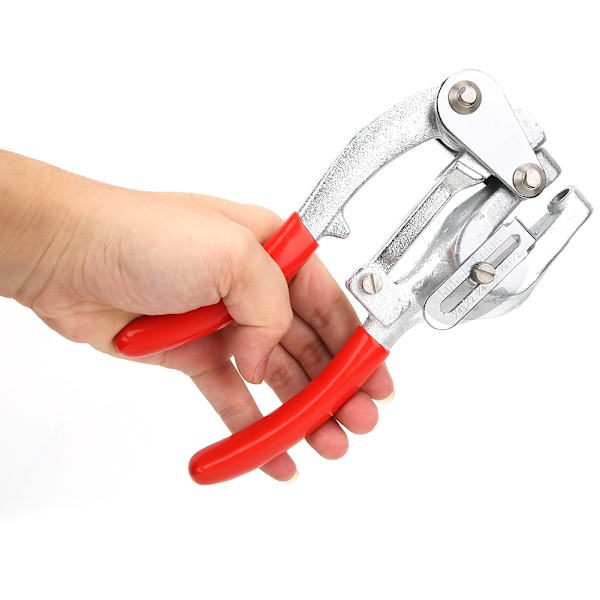 1 stk. Håndholdt Power Punch Kit Rustfrit Stål Jern Plast Hulpunch Tang-sort+rød (Skallfarven sendes tilfældigt)