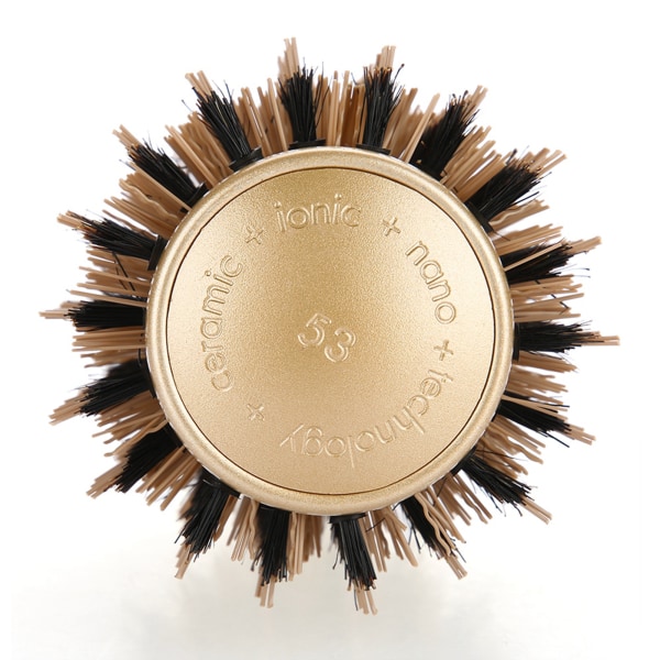 Anion antistatisk rund hårkam salonbørste - guld og sort (53 mm)