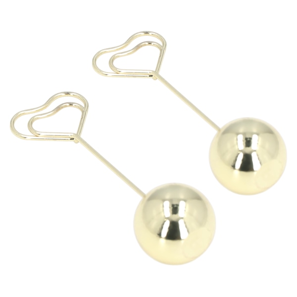 2 stk. bordnummerholder i hjerteform, fast, stabil, førsteklasses metal, robust, holdbar, bred anvendelse, bordkortholder, gylden