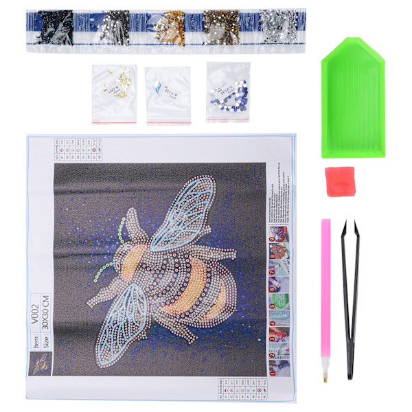 5D diamond painting kristalli tee- set -itse askartelu taide mehiläiskuvio kirjonta seinäkoristelu 30x30cm