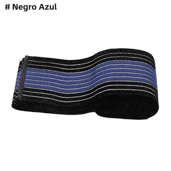 Joustava urheilullinen polvikompressioside kuntosalille ja painonnostoon, jalkakompressio ja treeni polvi- ja kyynärpääsuojilla, musta sininen, pituus 40 cm