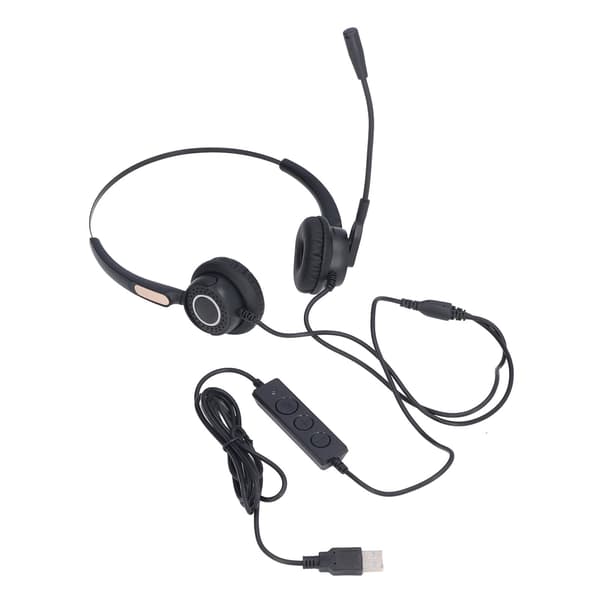 Kablet telefonheadset Støjreduktion Ergonomisk justerbar lydstyrkekontrol USB computerheadset til onlineundervisning