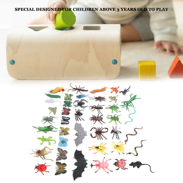 43 st / set Dinosaurier Insekter Modell Hög Simulering Barn Utbildning Modell Set Dinosaurier Modell