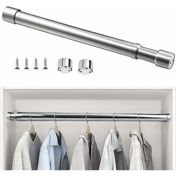 Justerbar garderobestang i rustfrit stål - 33 cm til 51 cm