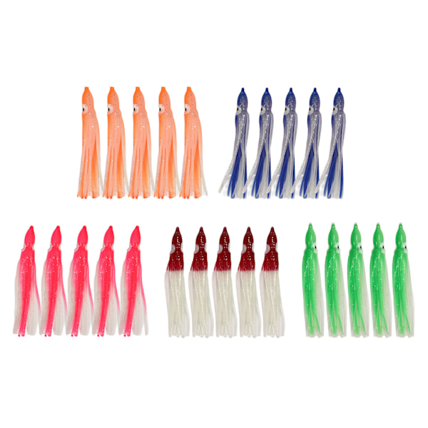 25 st Fiskebete Levande Design Silikonmaterial Bite Resistent Lysande Fiskebete för Lax 7cm