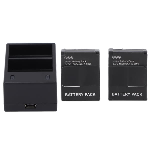 Kamerabatterilader Rask dobbeltspors batterilader med 2 batterier kompatibel for Hero 2 3