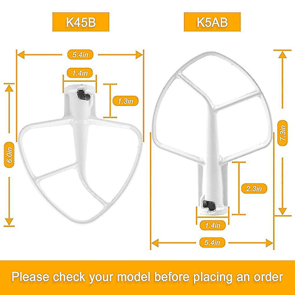 K5AB K5SS Köksassistent Belagd Platt Visp, Ersättning kompatibel KitchenAid Mixer W10807813, 9707670-B8