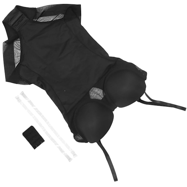 Body Shaping Kvinder Shapewear med BH Slankende Justerbar skulderrem Bodysuit til hele kroppen (Sort)L(36C)