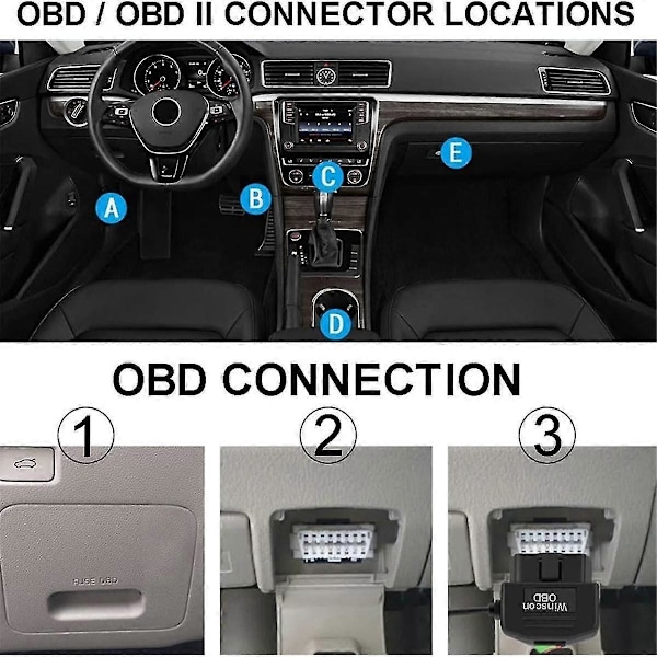 Dash Cam OBD Hardwire Kit, Dash Camera USB Type C Hardwire Kit med OBD Strömkabel kompatibel med Dashcam 12-