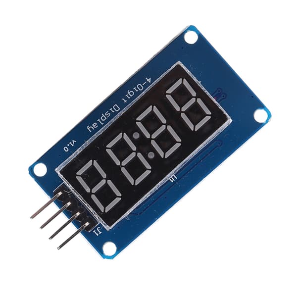 Rødt lys LED digitalt display 4-cifret 7-segment modul justerbar lysstyrke