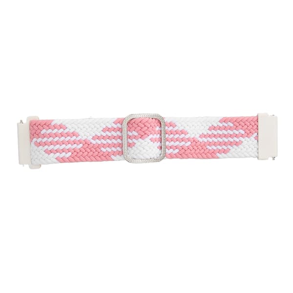 22 mm klockarmband elastiskt flätat nylon justerbart handledsband för Huawei Watch 3 Rosa Vit