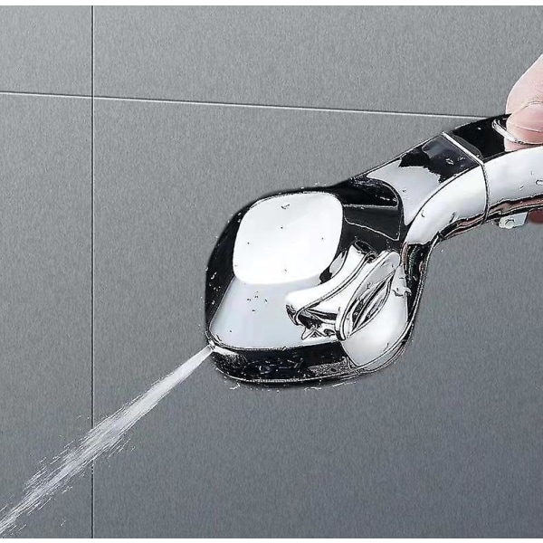 4-läges trycksatt duschmunstycke med en-klicks vattenstoppfunktion - Silver