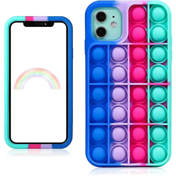 Yhteensopiva Iphone 11 Pro -kotelon kanssa, silikoninen esteettinen sarjakuva hauska söpö Kawaii-muoti cool ainutlaatuinen suunnittelija hauska fidget-suojus pojille tytöille naisille