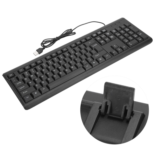 USB kablet tastatur 104 taster Silent Business Mute Keyboard PC Bærbar datamaskin T15