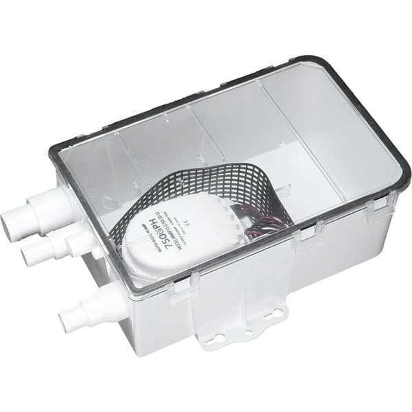 12V 750GPH Lænsepumpesystem til bådbruser, autocamper, marine afløbsboks, multi-port