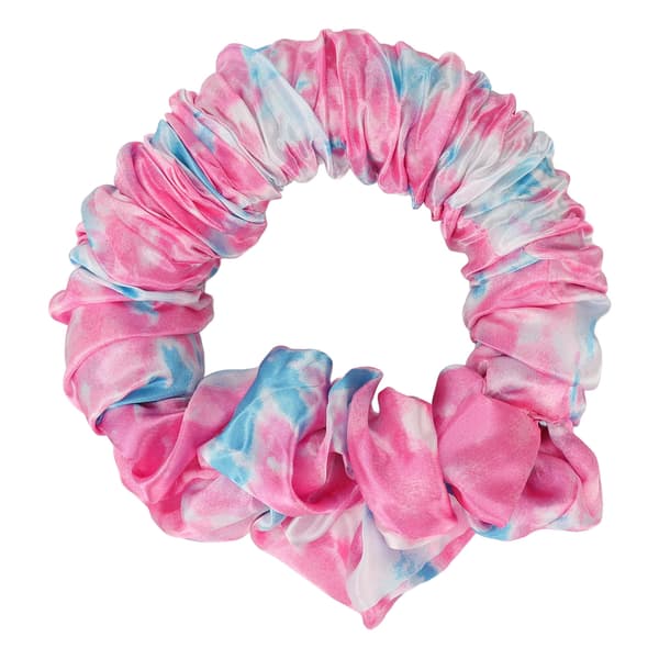 Värmefri Hårslips Mjuk Sömn Hårkrullare Rosaröd Tie Dyeing Curling Scrunchie