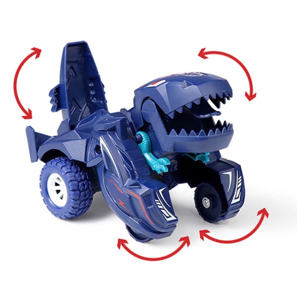 Dinosaur Transformerende Bil Realistisk Deformasjon Treghet Scooter Småbarn Barn Leketøy Gave Blå