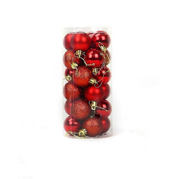 24 X 4 Cm Julekuler Hengende Julekuler Juletre Dekor Kit (1 stk - rosa)
